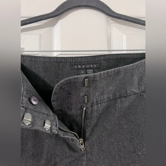 Theory Marcus D North Dakota Gray Flare Dress Pants Size 6 - Picture 4 of 8